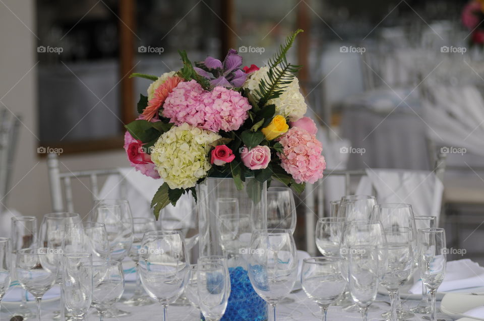 Bridal Bouquet of Flowers on blurred background