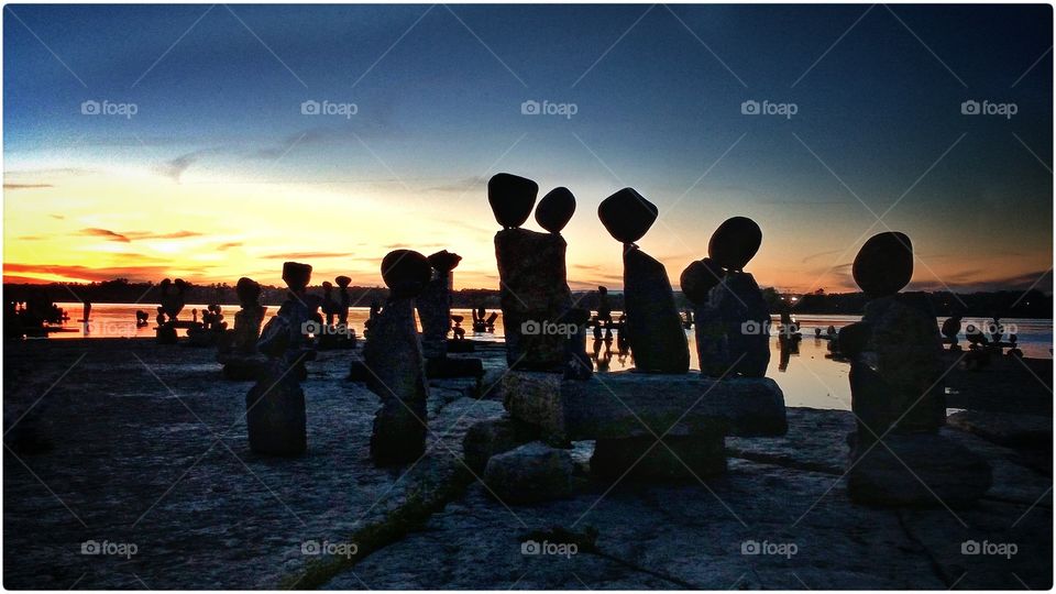 Sunset, Beach, People, Sea, Sky