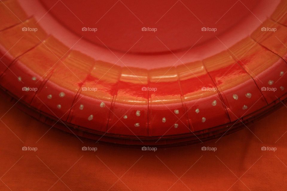 Dotted red paper plate