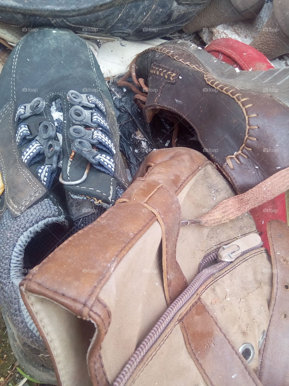 Dirty, Old, Leather, Footwear, No Person