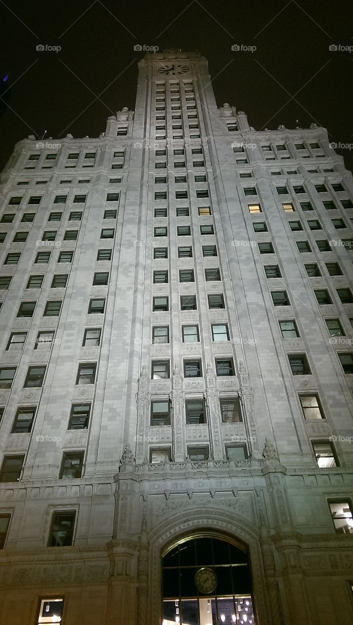 a view from the bottom. Wrigley Building from Michigan Avenue, Chicago