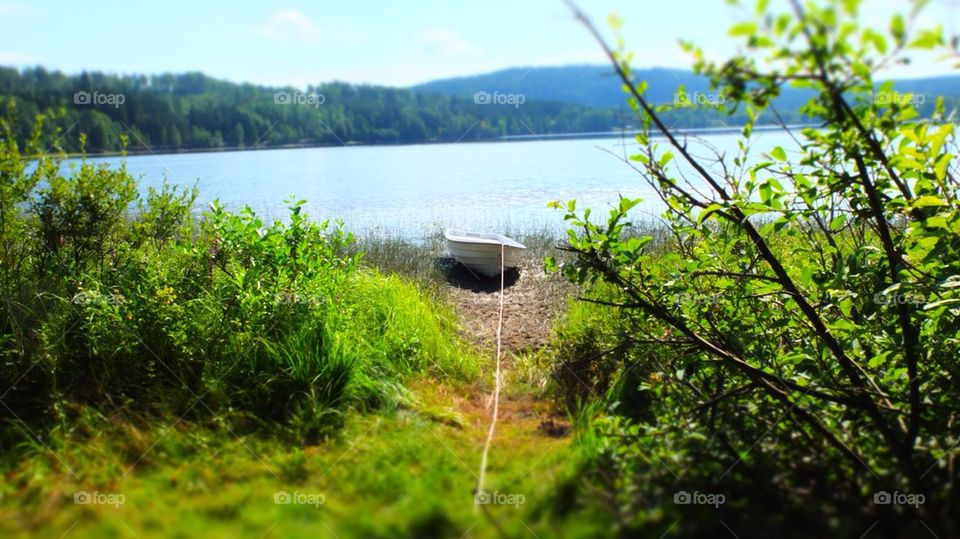 Boat at lake in Sweden