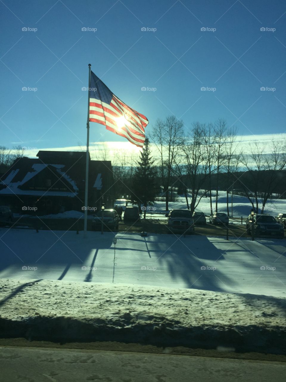 Flag and sun 