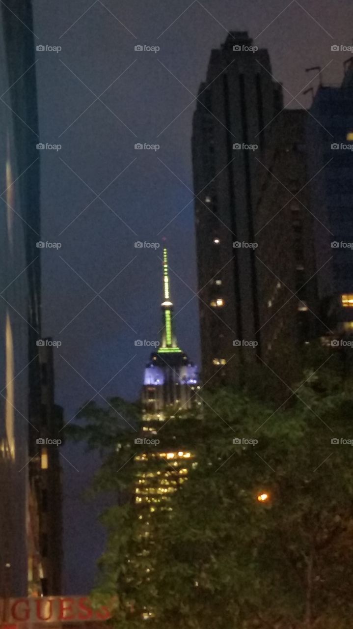 Empire State Building. a view of the Empire State Building from far away