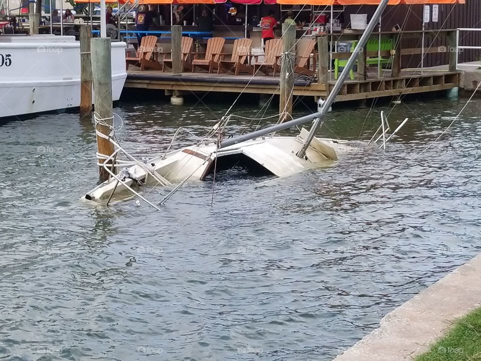 sunken sailboat
