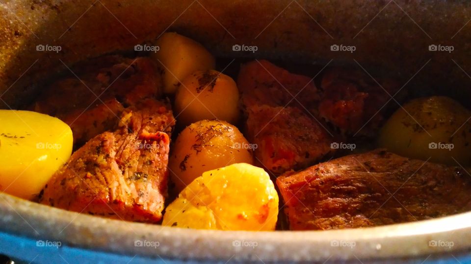 Today's #delicious #lunch ... #potatoes and #pork in steam