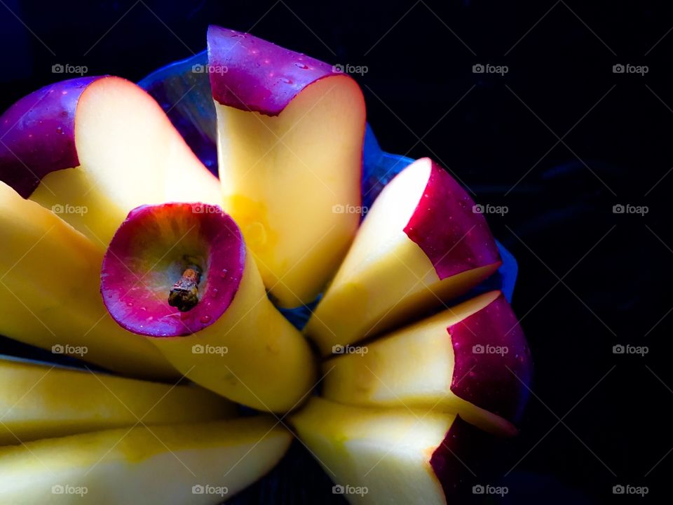 High angle view apple