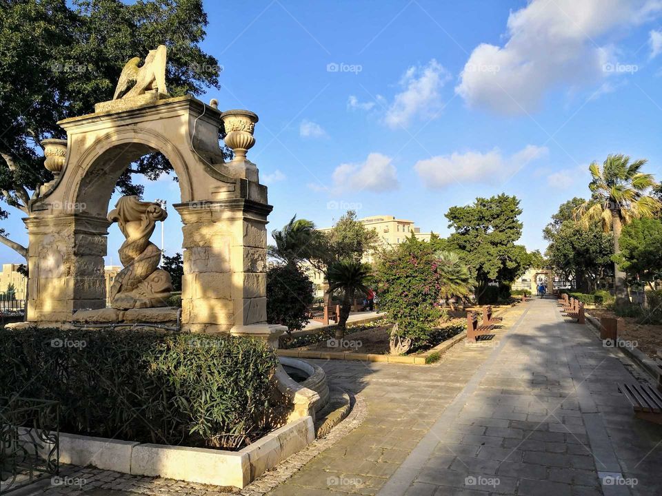 Urban park in Floriana, Malta