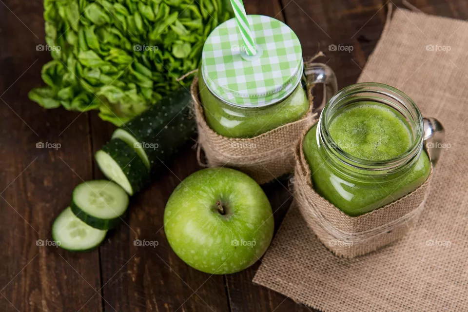 Green Vegetables And Fruit Smoothies