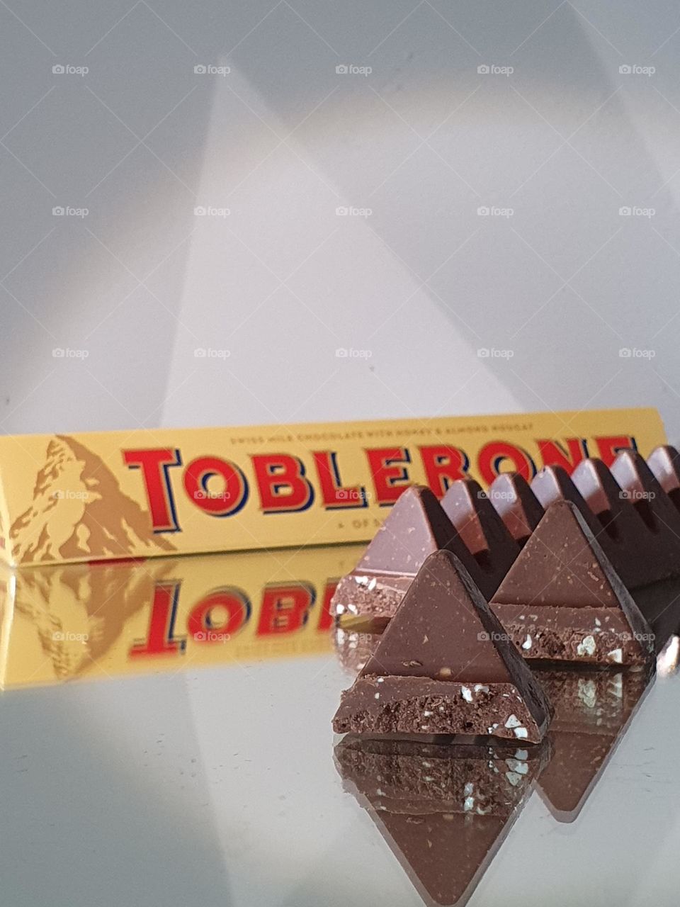 Triangle- Toblerone- triangular chocolate with almonds - see double
