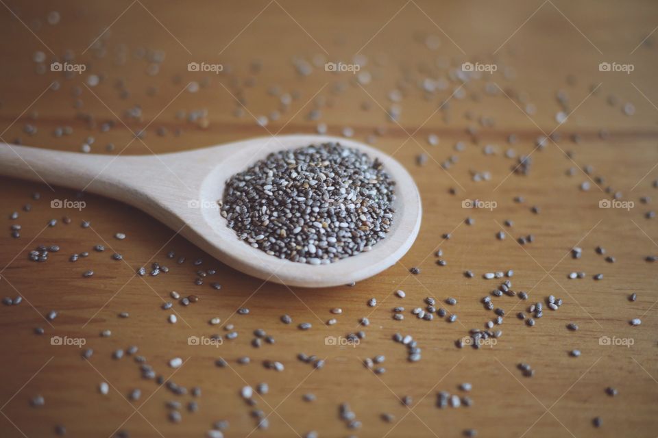Chia Seeds on spoon