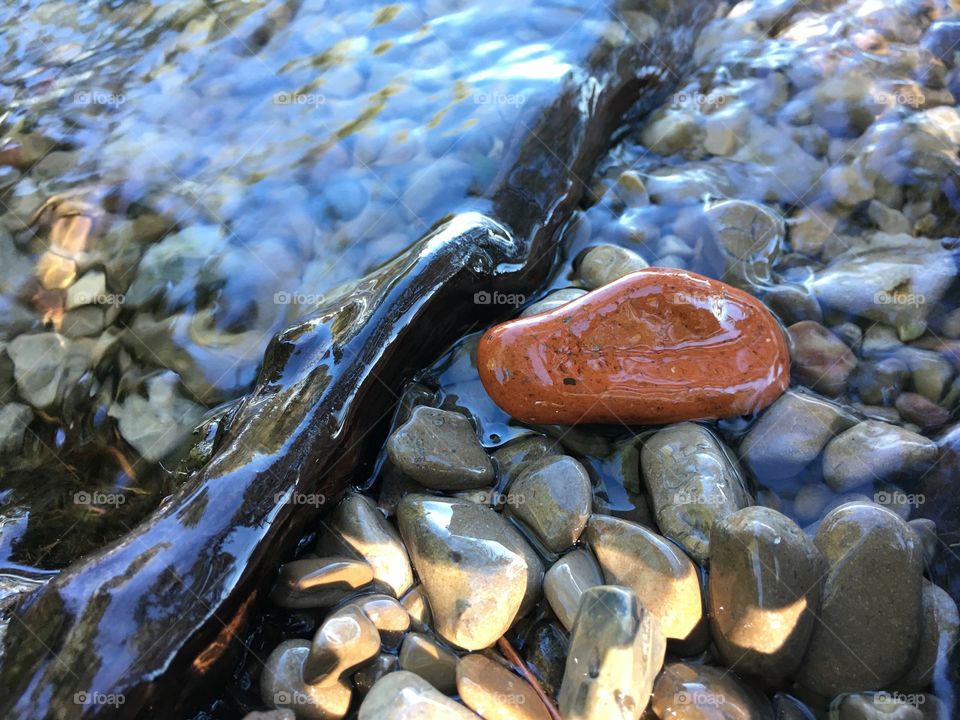 Pebble stone in sea