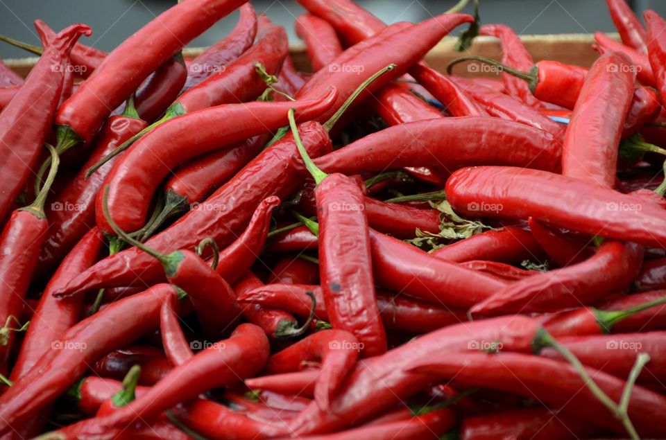 Red hot peppers at the market in Antwerp.