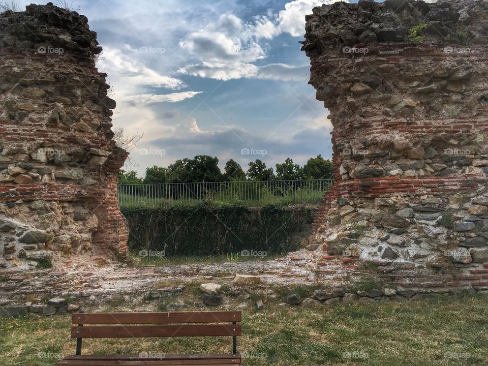 Remained Ancient rome wall at Hissarya 