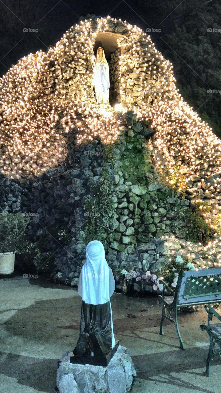 Saint Bernadette at the grotto