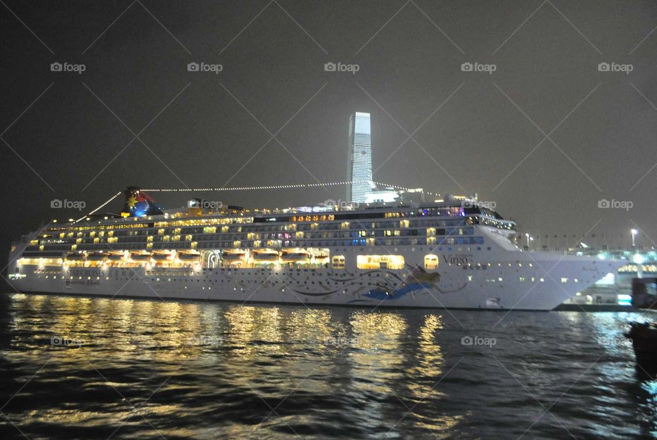 a cruise ship, Hong Kong