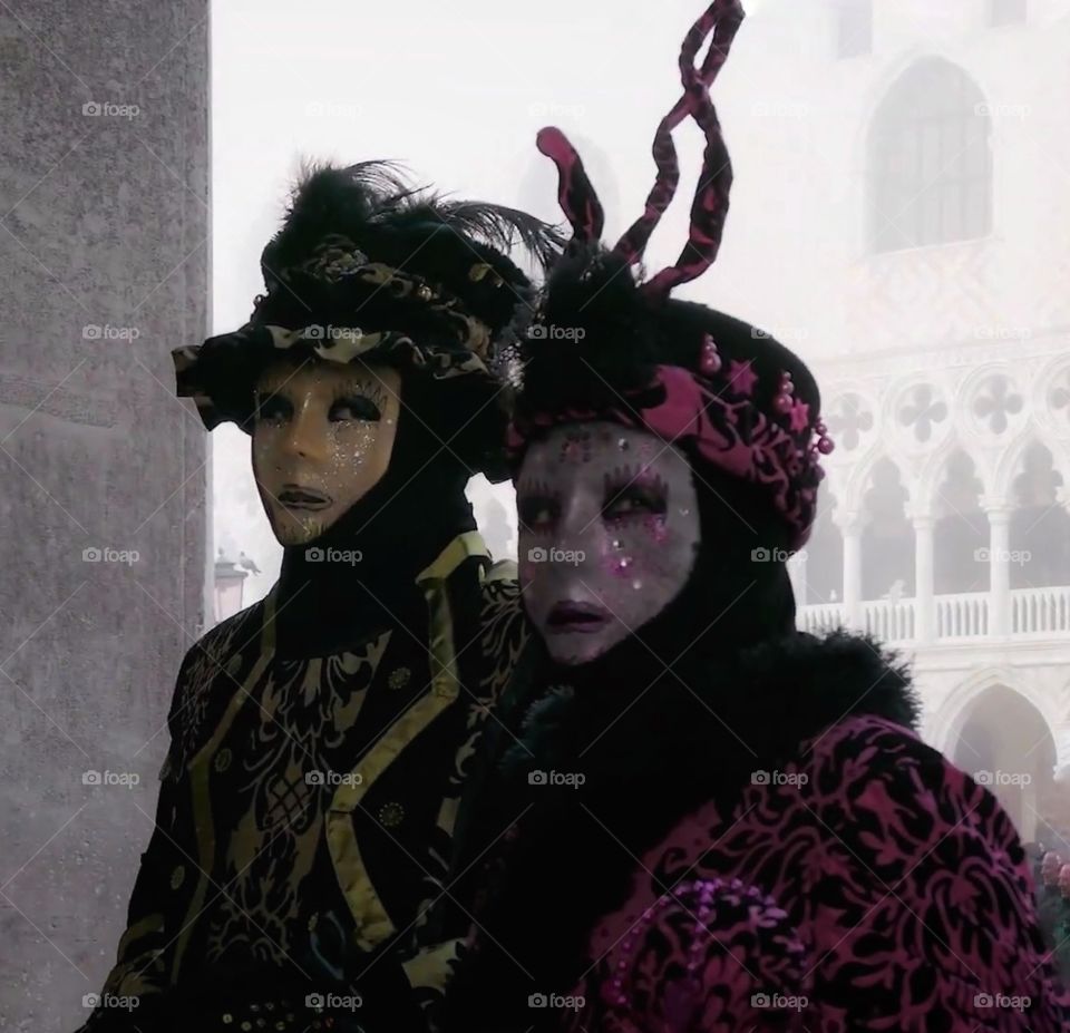 Carnevale di Venezia. Maschere in posa.