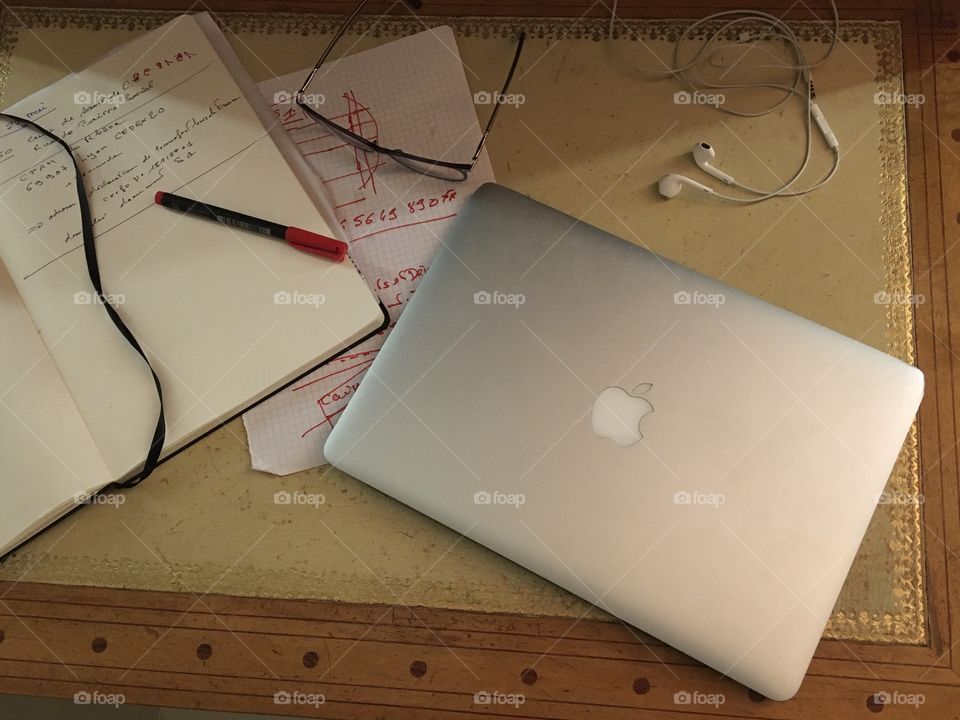 Working at home with Apple laptop 
