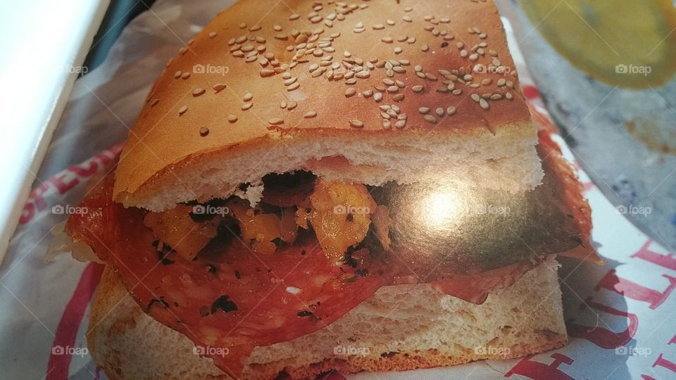 a New Orleans favorite muffaletta sandwich