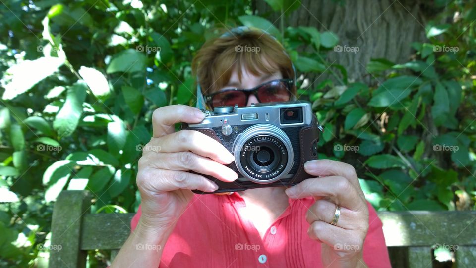 Woman. Woman with camera