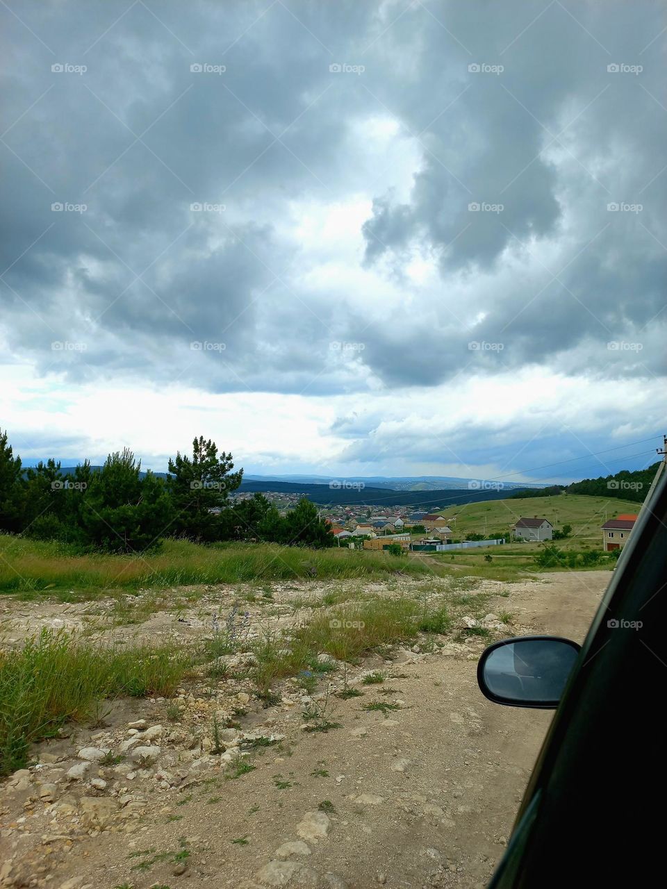 car tour,nature view in mountainous areas.