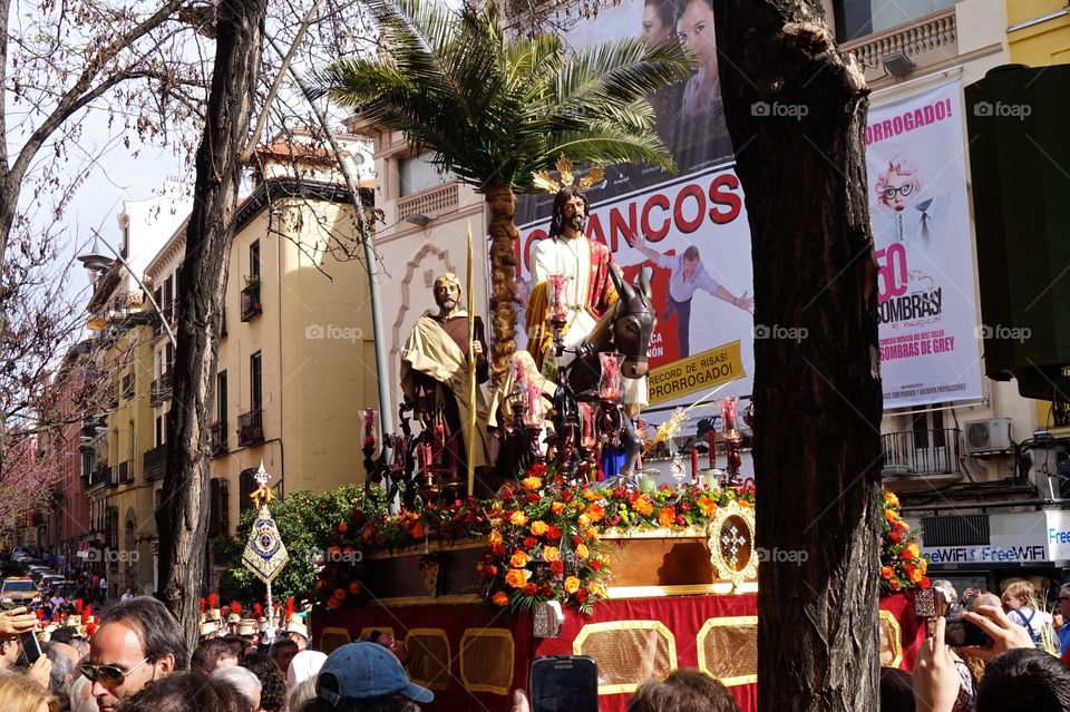 Semana Santa procession in Madrid, Spain 