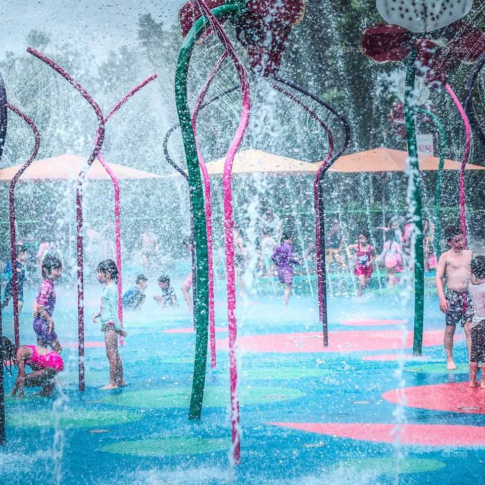 Kids having fun in the park