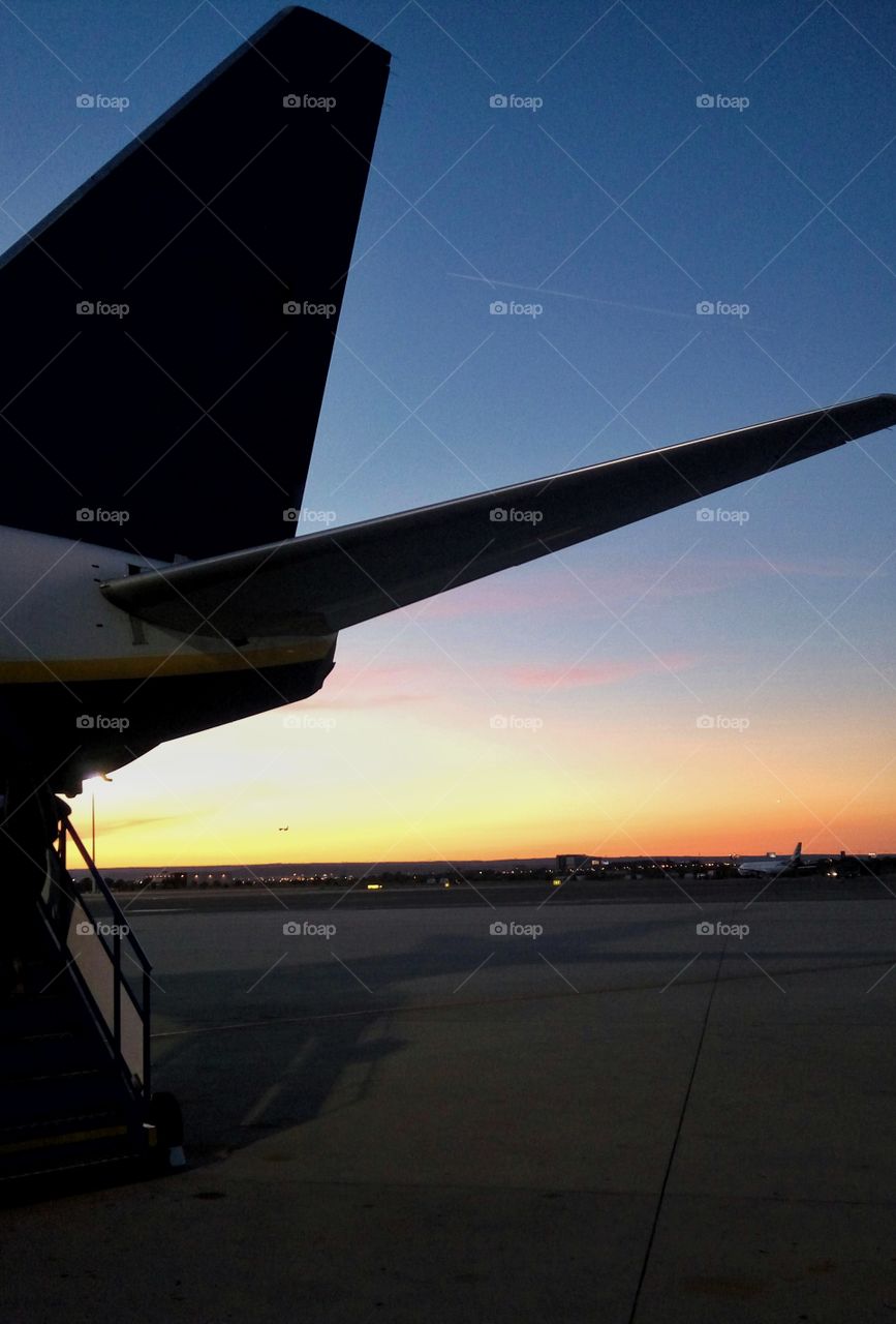 Airport sunset