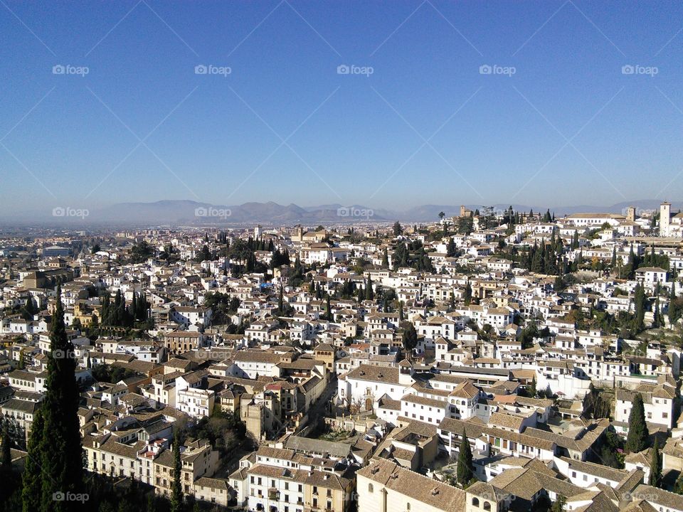 Panorámica view of Granada from Alhambra