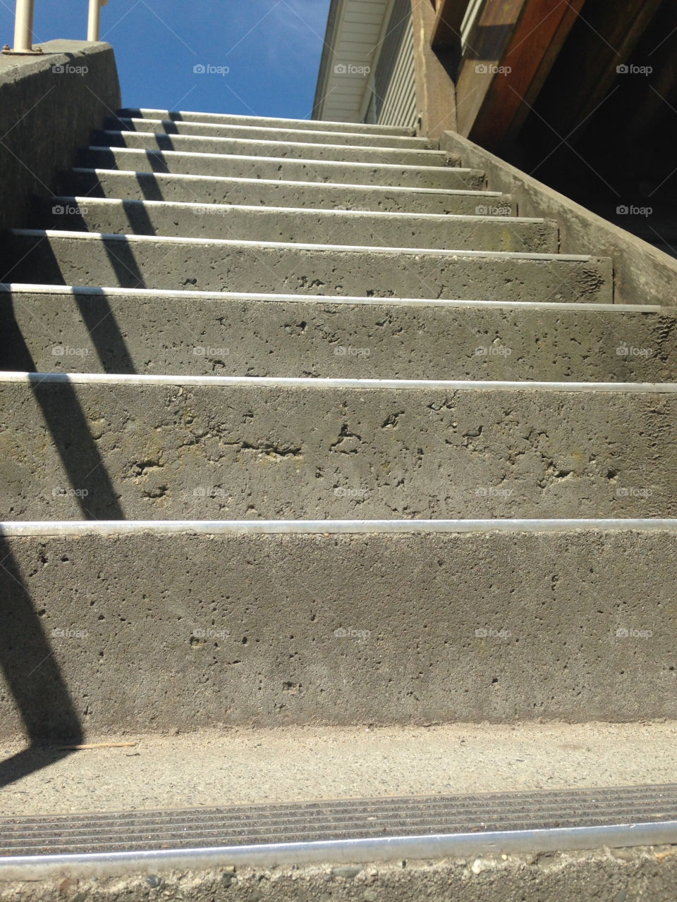 Concrete stairs and  shadow; symmetry