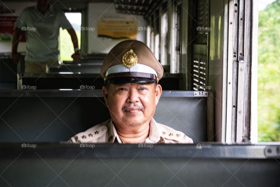 Classic local train officer .... thailand