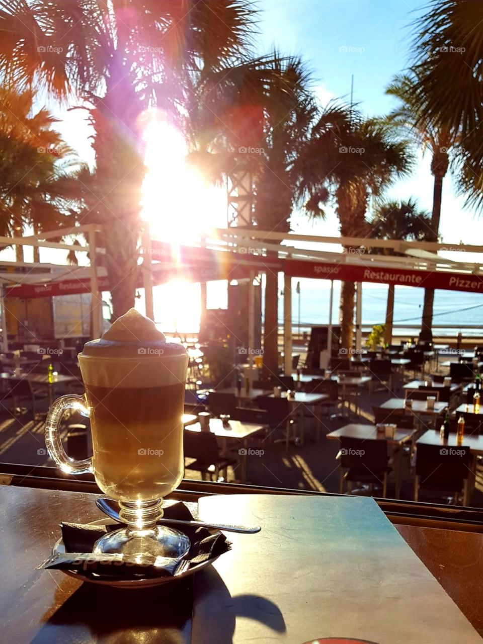 Cafélatte#breakfast#terrace#restaurant#sunrise