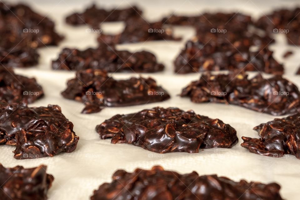 Scrumptious chocolate no-bake cookies. Also known as cow patties. 