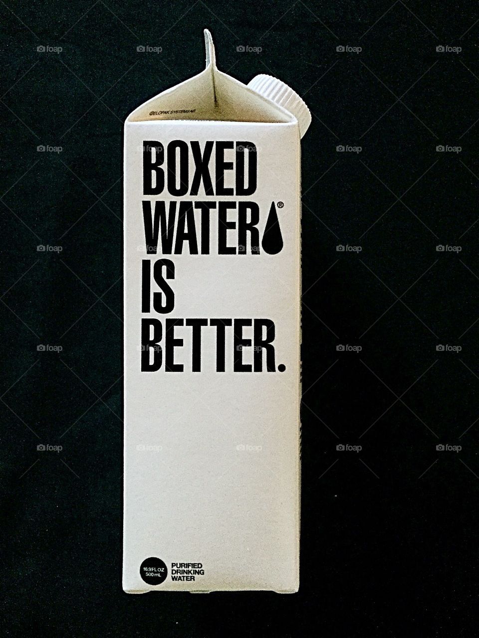 Purified Water in a Box. Purified drinking water in a box. No harmful chemicals from the plastic bottle in your water. Eco friendly packaging. 