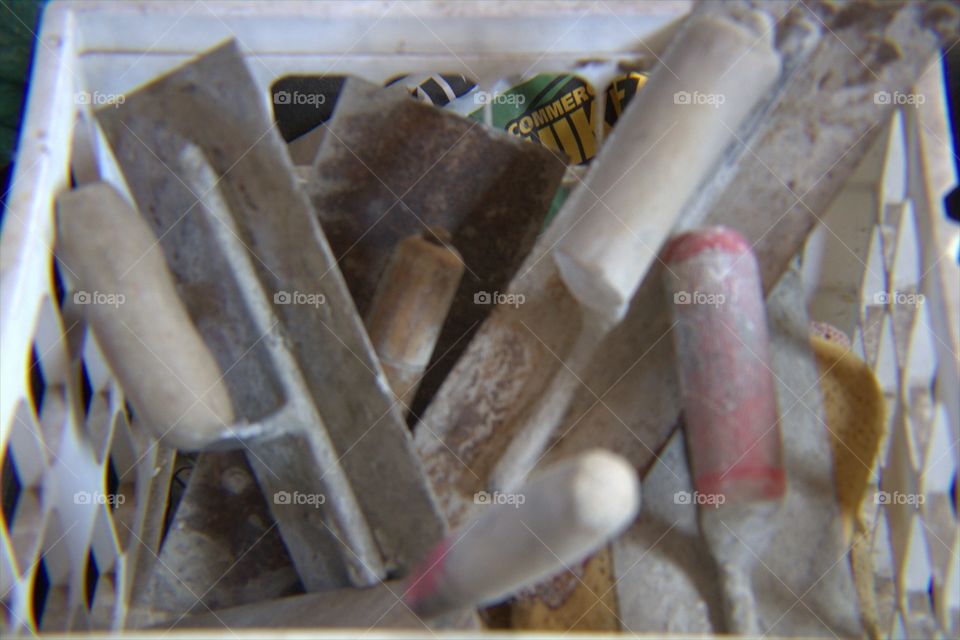 Bin Full of Madonary Trowels