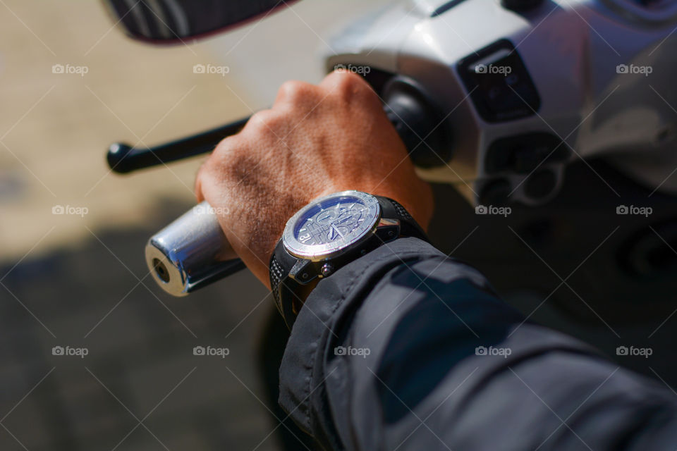 Man wearing his watch