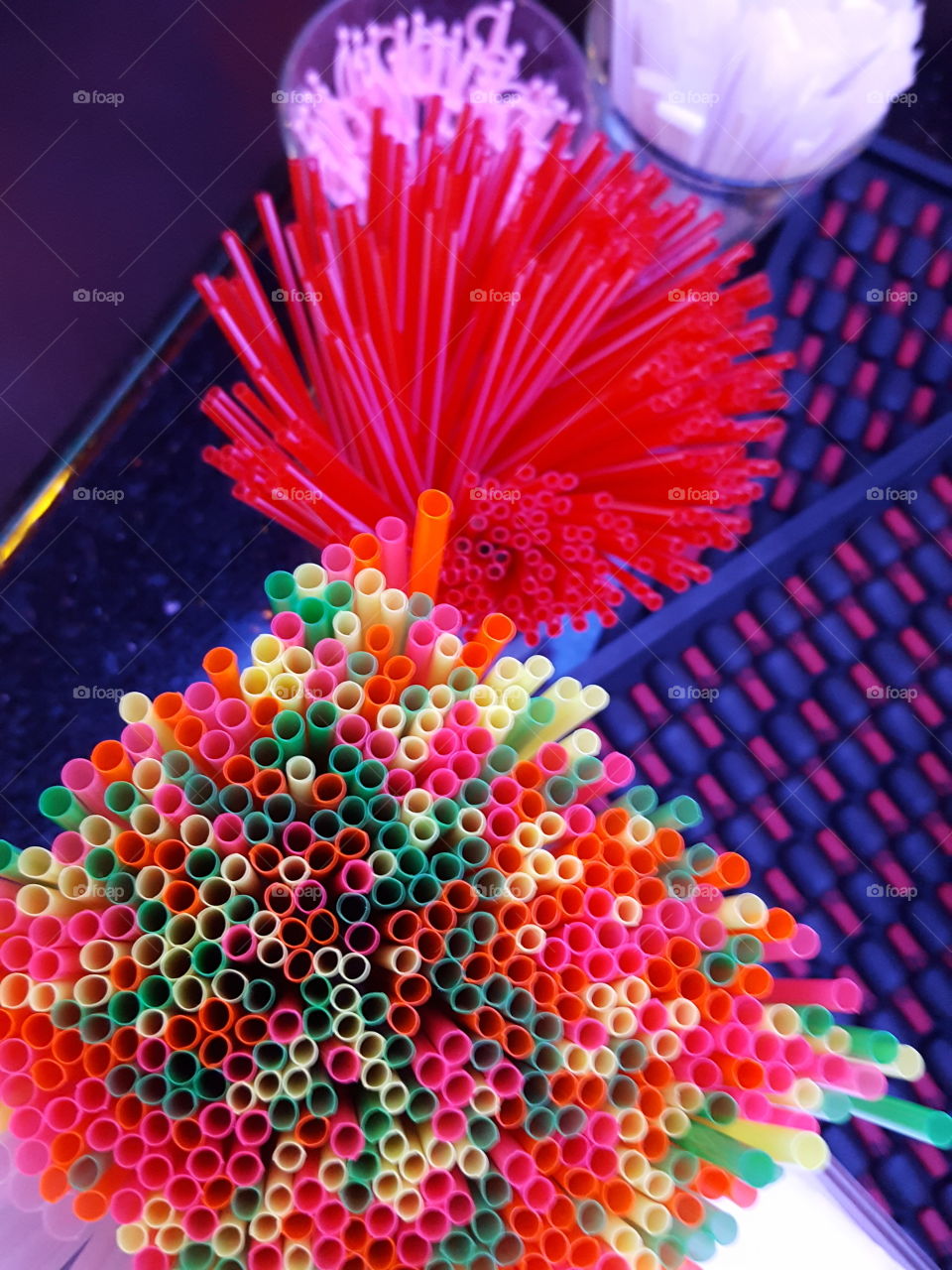 close up of straws