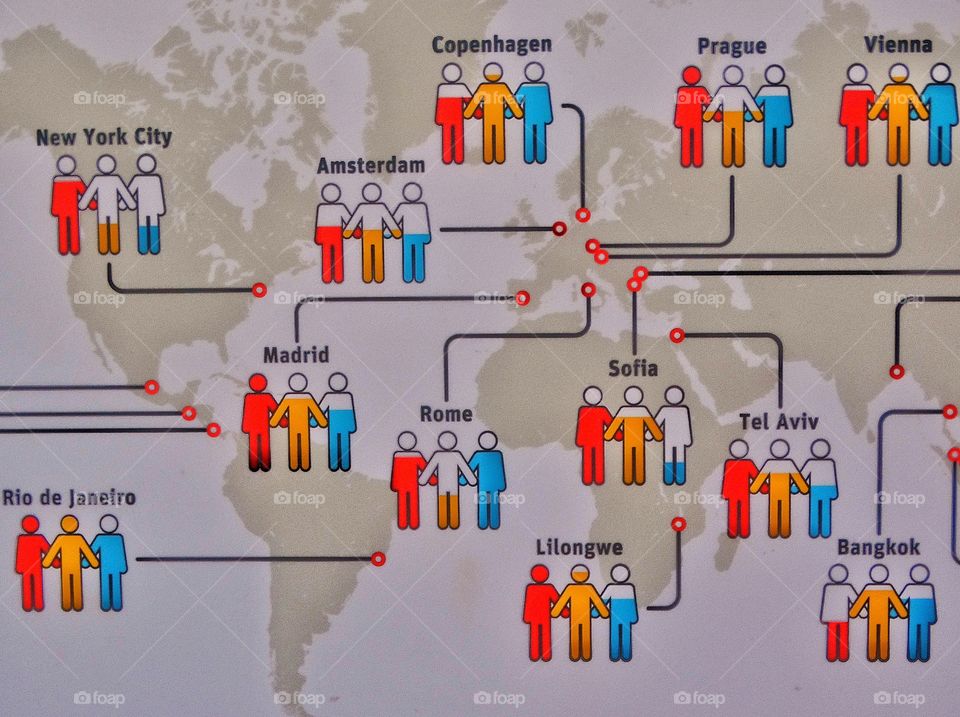 Demographic Map. Global Map Showing Various Population Densities