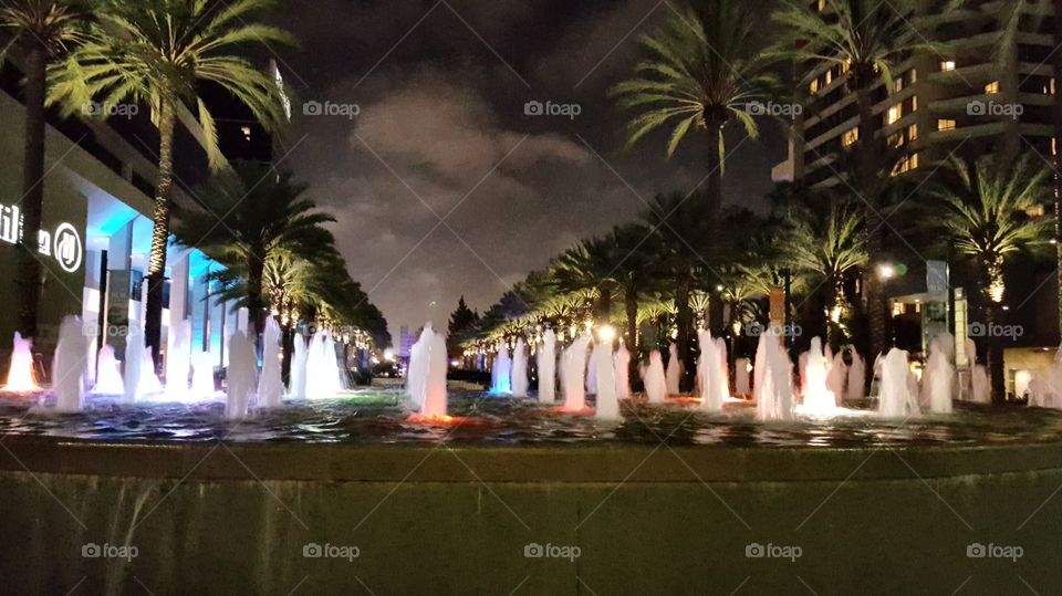 Nightscape fountains