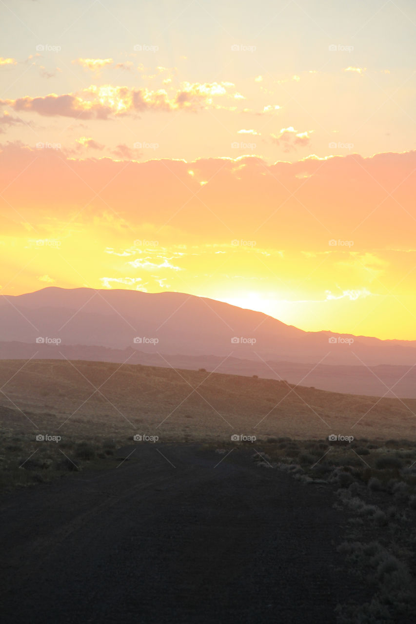 Landscape, Sunset, Desert, Mountain, Dawn