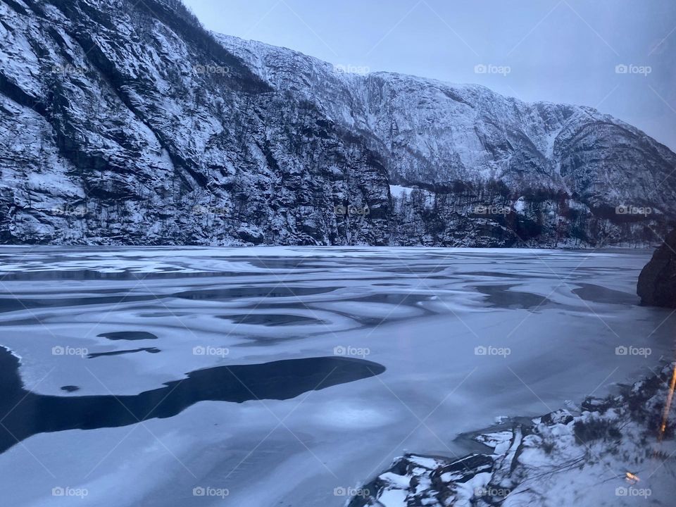 Ice patches on the Fjords