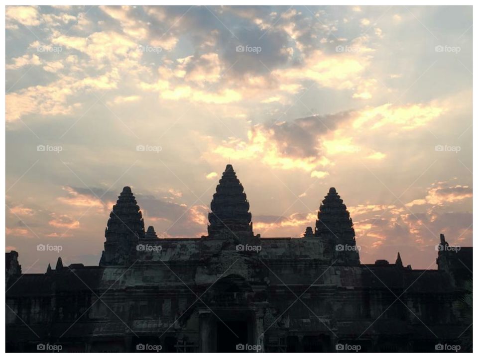 temple sunset landmark