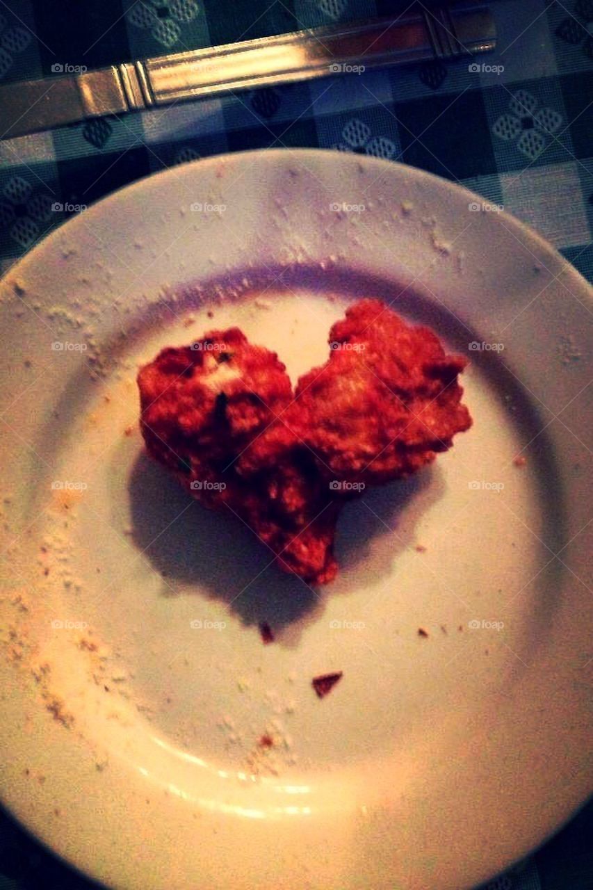 Chicken in shape of heart