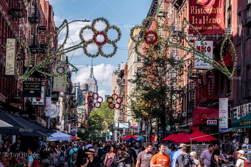 The Americans are copying our Australian Christmas in summer. Little Italy in Manhattan, NYC, USA