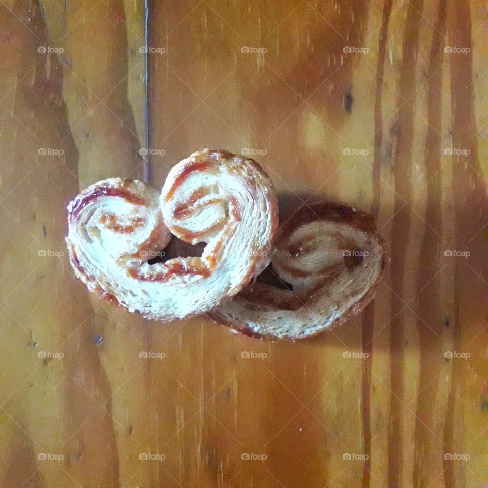 Tipical spanish desert made with puff pastry and sugar