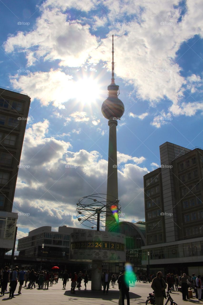 Sunny day at Alexanderplatz. Alexanderplatz in Berlin