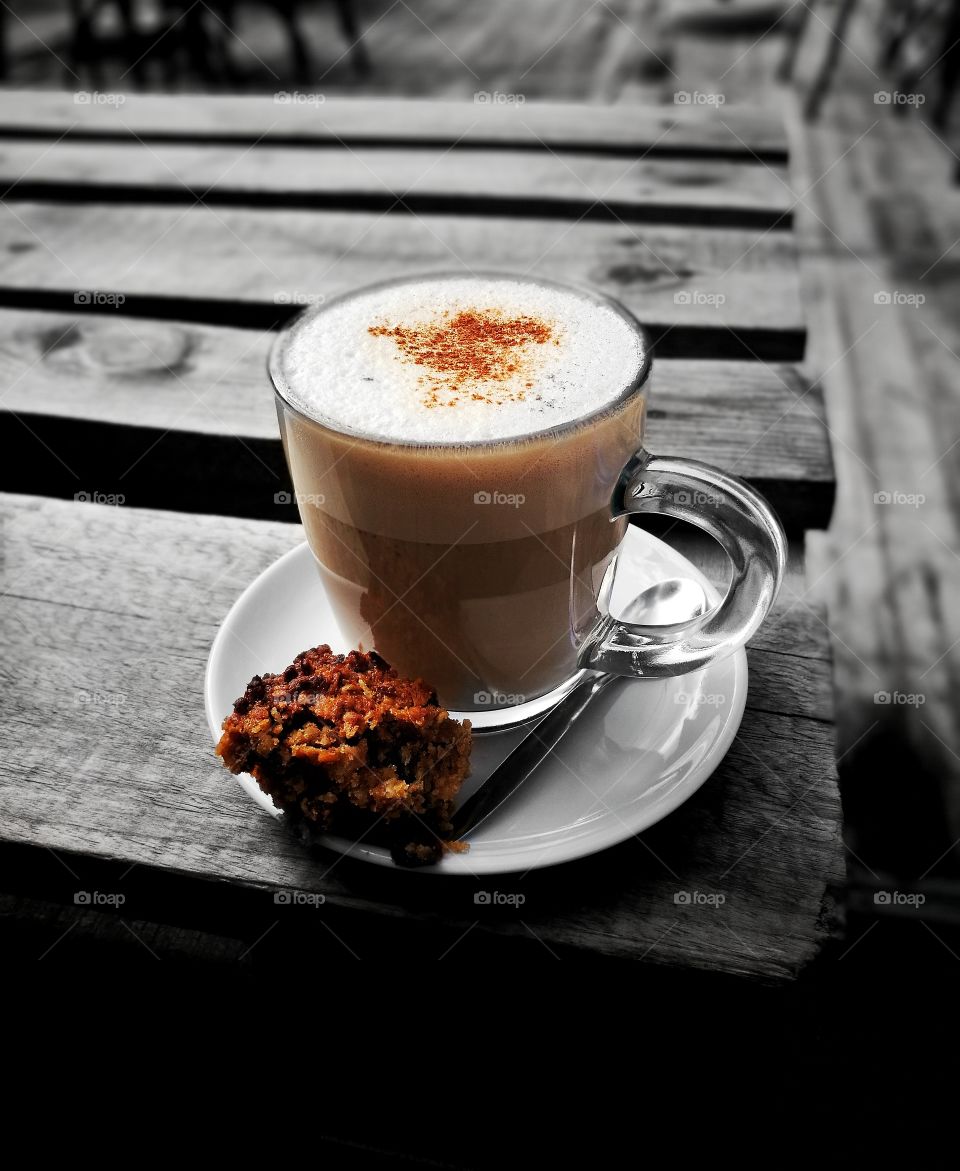 latte and brownie