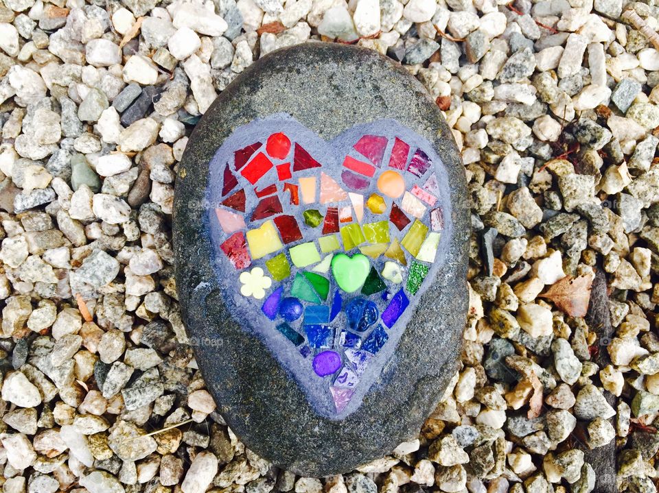 Mosaic Heart Rock