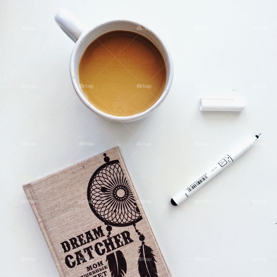 Coffee and notebook 