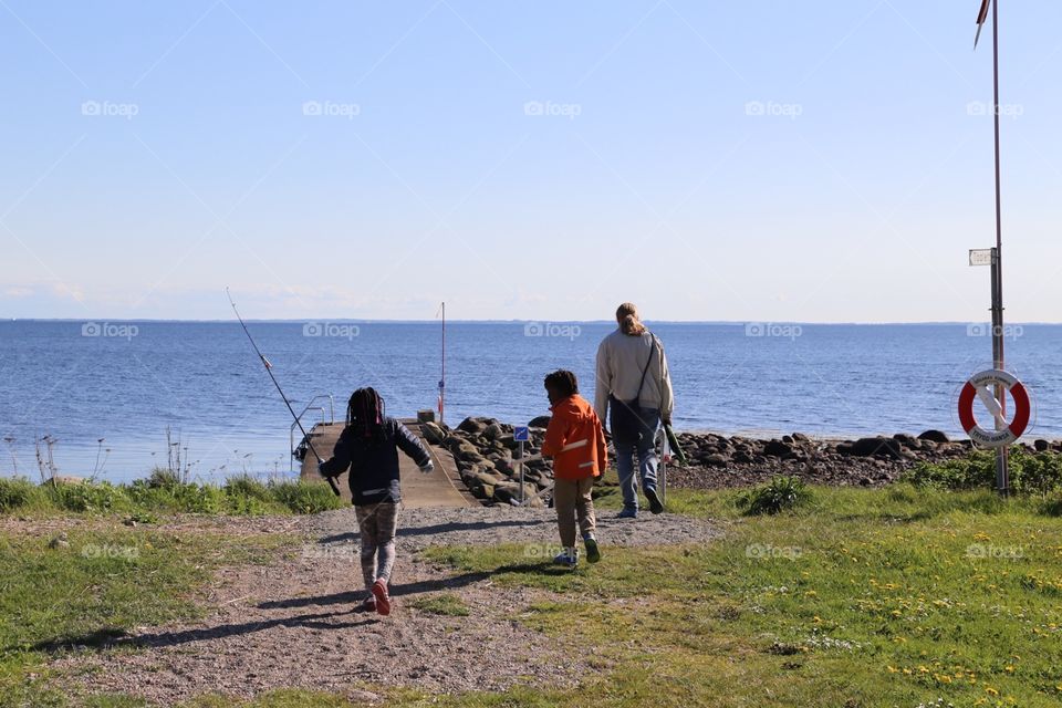 Fishing on a summer day . Going fishing on a clear summer day 